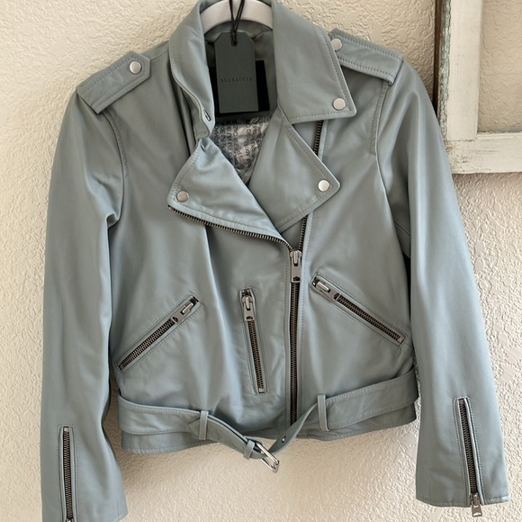 All Saints Balfern Biker Leather Jacket (Size 6) NWT - Picture 15 of 16
